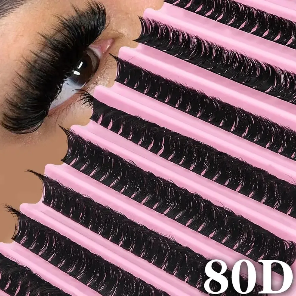 Segmentierte falsche Wimpern mit 3D-Nerzeffekt, gemischte Länge, 40D-Dicke, künstliche Wimpern, Set D-Locken, große Kapazität