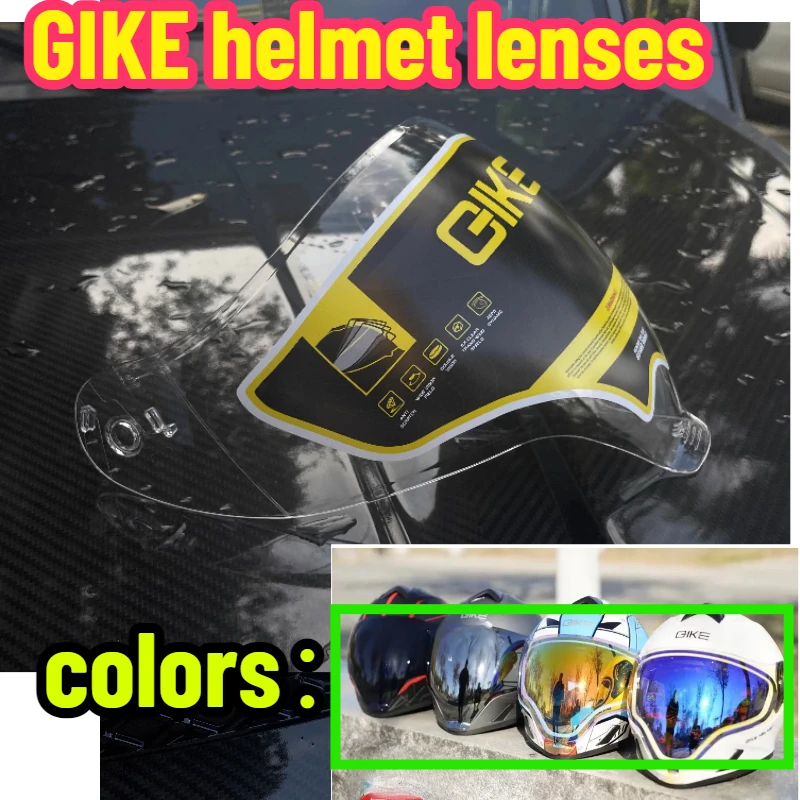 QIKE FP02 Visera para casco de motocicleta, cara completa, vista amplia, lente azul, roja, plateada y negra