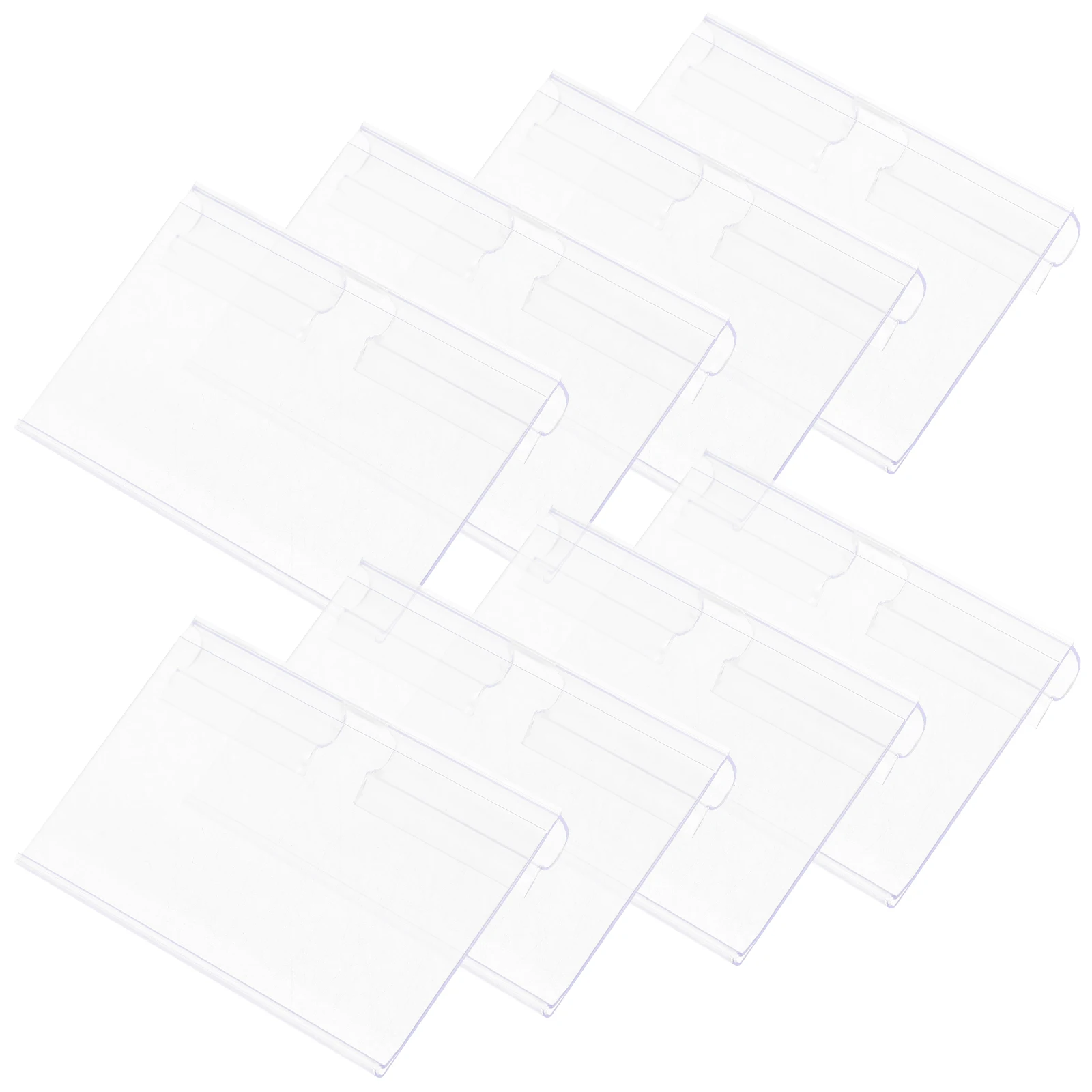 

60pcs Price Tag Label Clip Transparent PVC Plastic 6x4.2cm Stable Shelf Labels for Shopping Mall Office Display Signs Wear