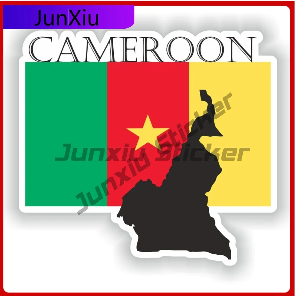 Bandera del proyecto del país de Camerún, hermoso acento de estilo automático, adecuado para superficies de casco de bicicleta y motocicleta