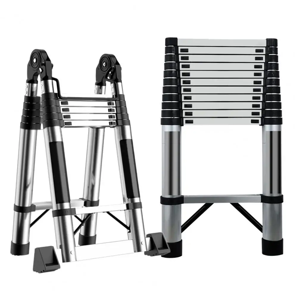 

Telescoping Extension Ladder, Folding Telescopic Ladder With Locking Mechanism, Multi-Purpose Collapsible Ladder 330lb Max Load