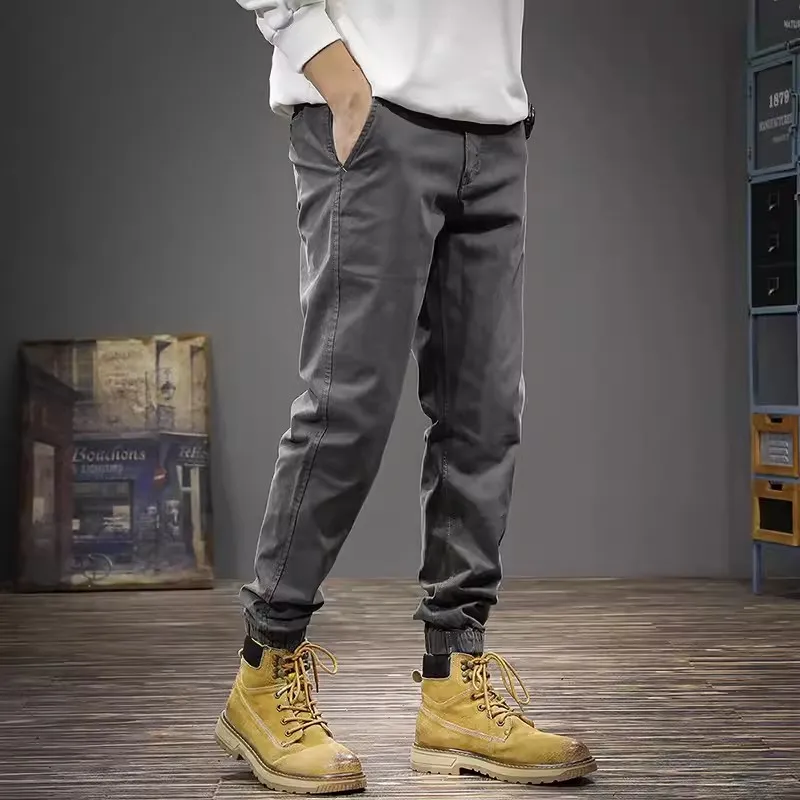 Streetwear Fashion Men Jeans Stretch Slim Fit Casual Cargo Pants Hombre Vintage Designer Hip Hop Joggers Men Leisure Trousers