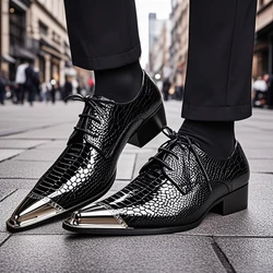 Autunno maschio Trend Tip Serpentine pelle bovina abbigliamento formale scarpe in pelle di lusso uomo frenulo ventilazione scarpe da sposa da uomo popolari