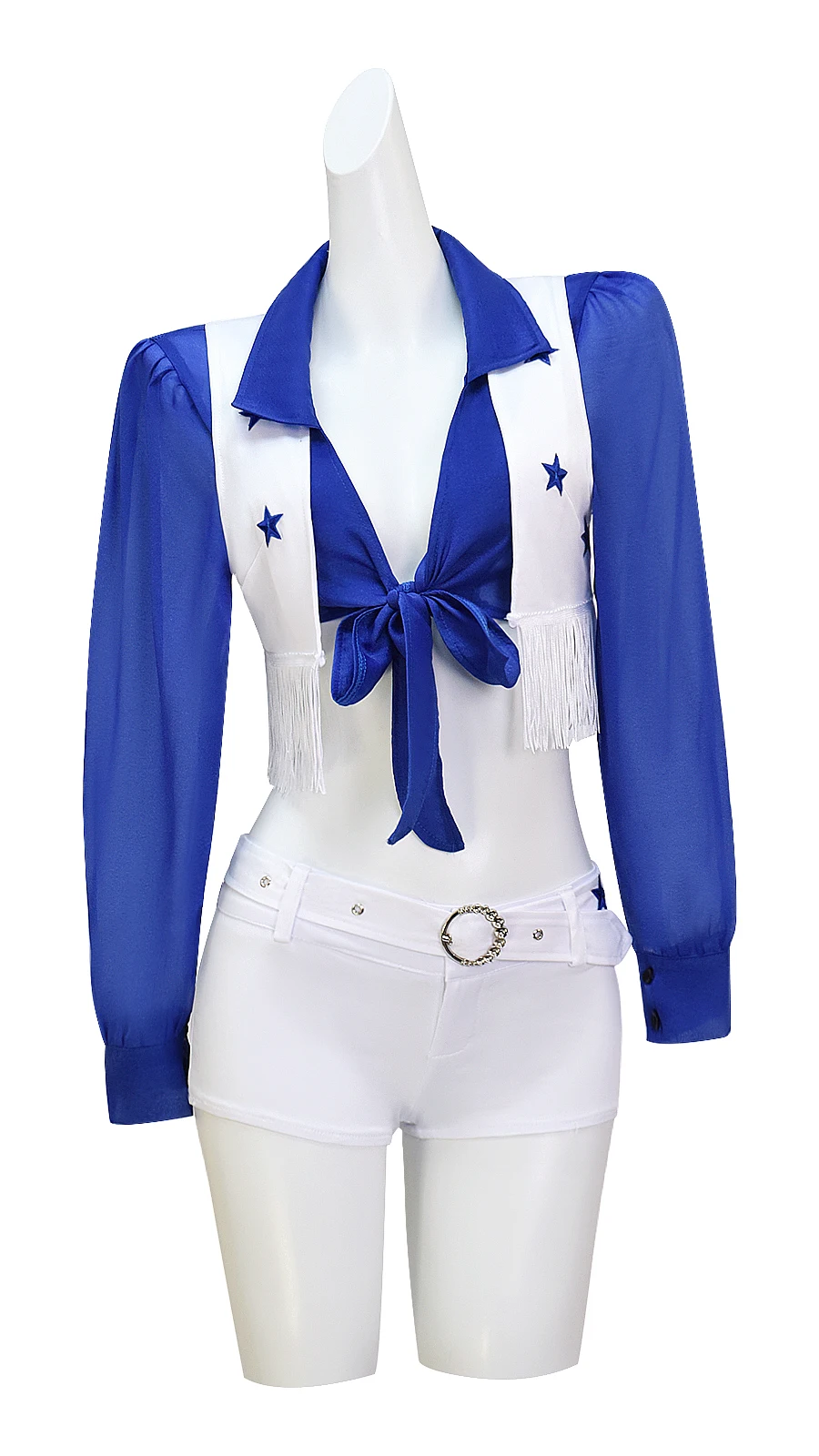 Women's Cowboys Cheerleader Cosplay Costume High School Girl Cheerleading Blue Sexy Suit Halloween Carnival Party Outfit Uniform