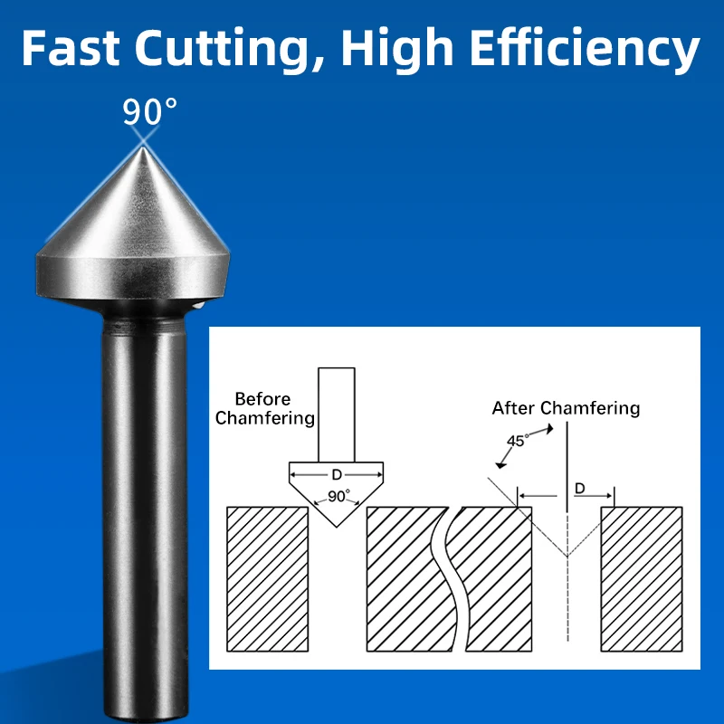 3 Flute HSS Countersink Drill 4.5-50mm Bit 90 Degree Chamfering Tools Cutter Wood Metal Hole Drilling Tool For Wood Steel