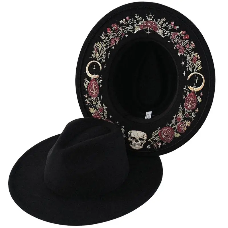 652F Printed Broad-Edge Hat with Textured Artwork and a Tapered Top Travel Hat