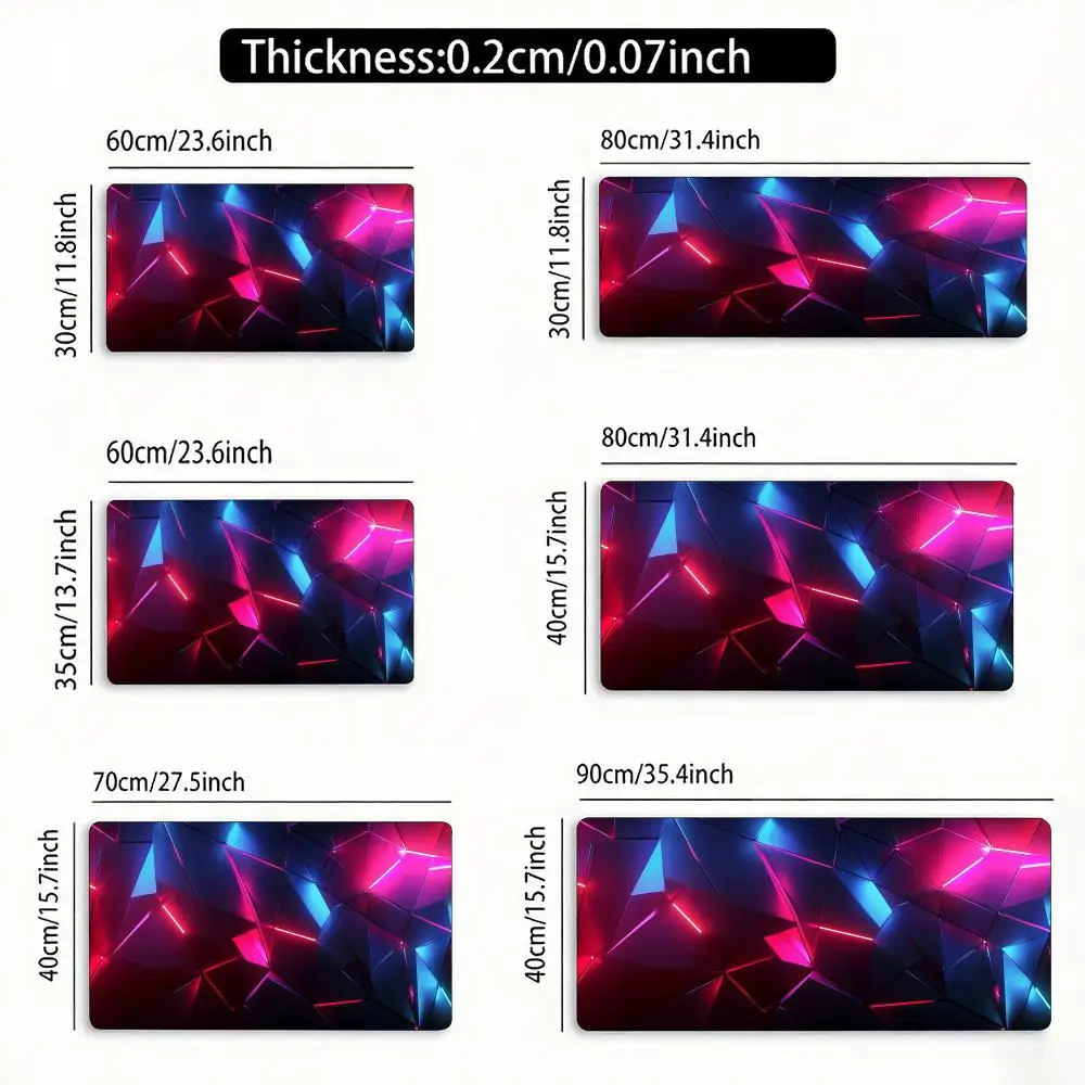 

Red and blue gradient geometric mouse pad large computer office gaming desk pad XXL rubber anti-slip gaming keyboard mouse pad