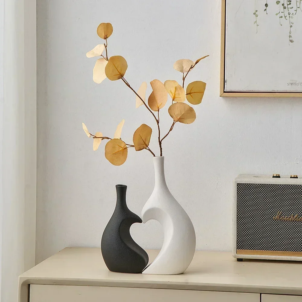 Ceramic Vase for Dried Flowers Home Decorations Modern Style Minimalistm Vases for Wedding Ornaments Flowerpot Cute Room Decor