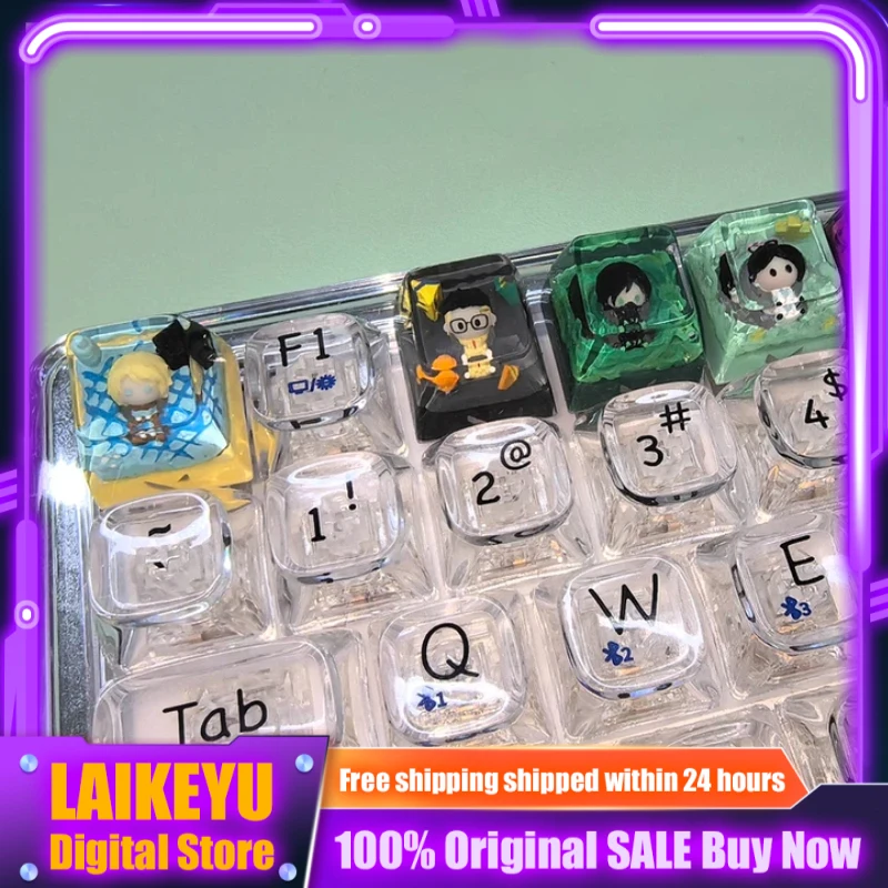 

Custom Cute Valorant Game Theme Keycap Resin Cross-Shaped Switch Mechanical Keyboard Accessories for Gamers Gift