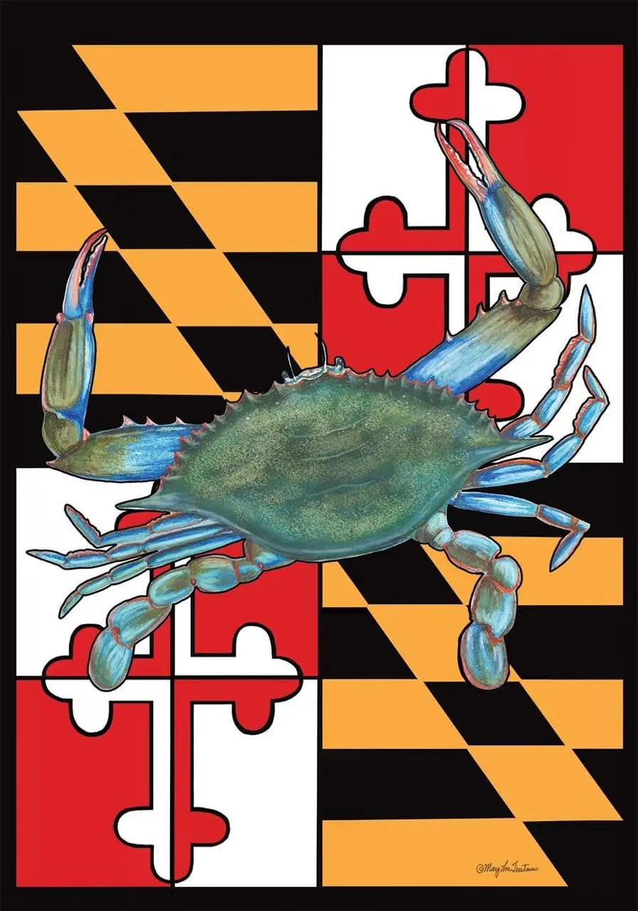 Briarwood Lane Maryland Crabs Summer Garden Flag UUL EEZ