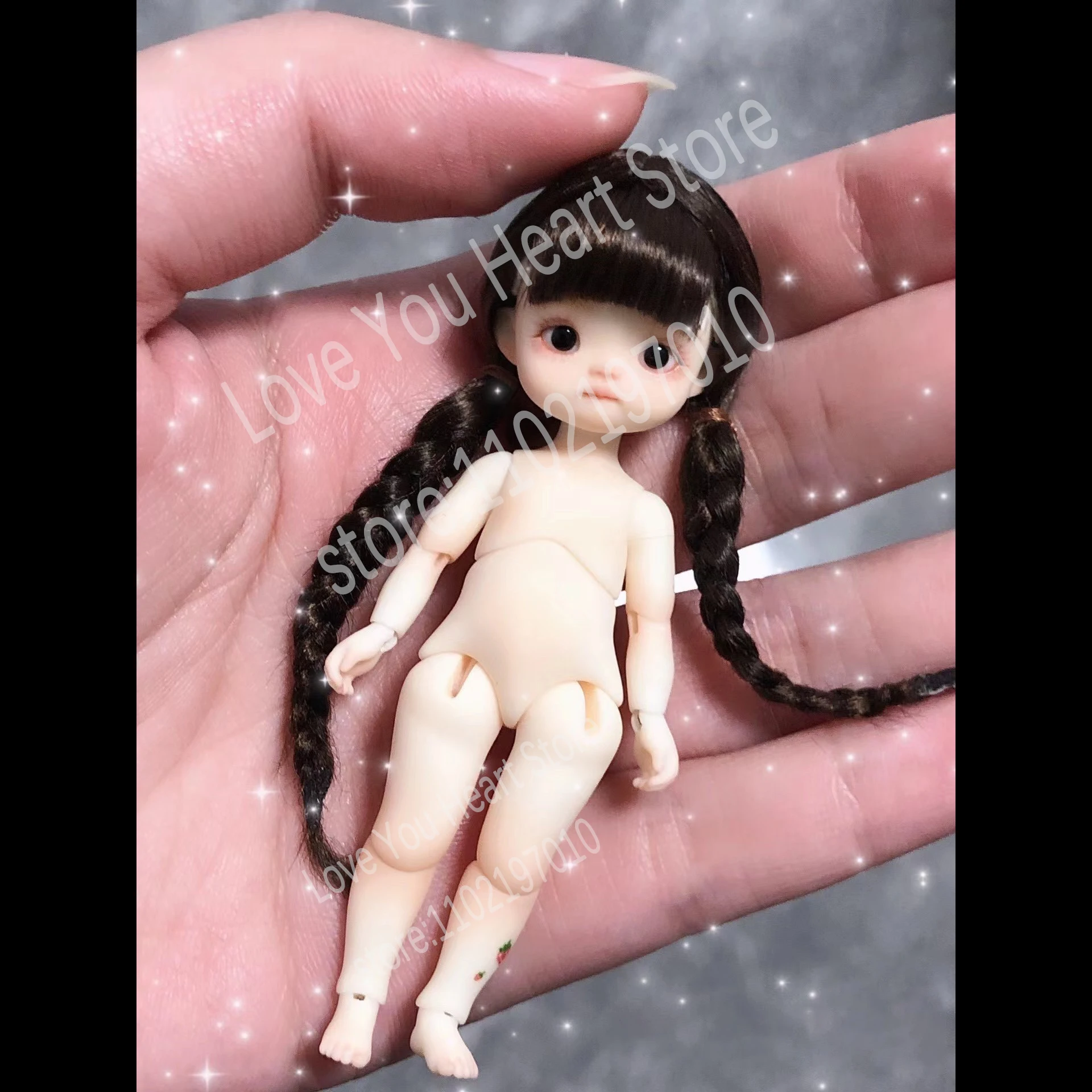 女の子のための樹脂素材のミニ人形メイクなしdiyギフトbjd8cm