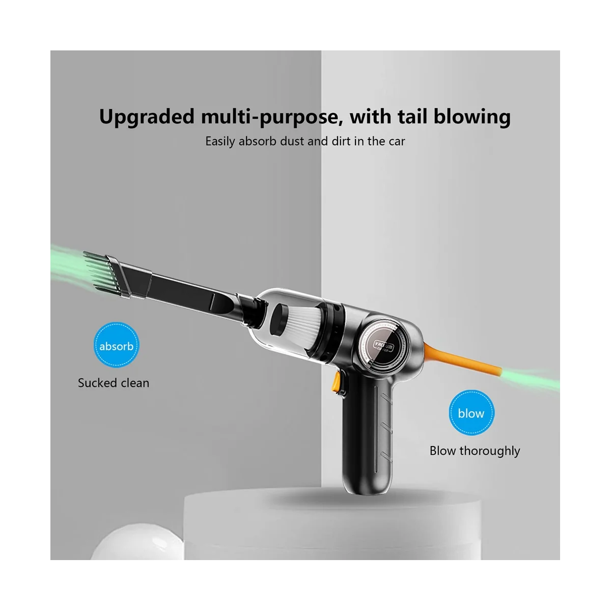 Car Cordless Vacuum Cleaner Powerful Suction Blow Vacuum Cleaner Portable Keyboard Vacuum Cleaner USB Rechargeable,A