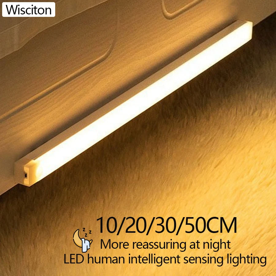 

LED Human Body Sensing Strip Light Wireless Intelligent Magnetic Suction Wardrobe Wine Cabinet Light Corridor Aisle Lighting