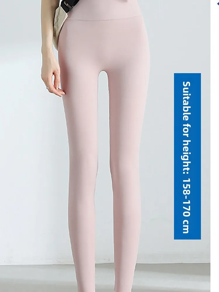 Calças de Yoga de Cintura Alta Finas para Mulheres 2025, Calças de Couro para Primavera, Verão e Outono, Modelagem que Afina a Barriga, Marrom Profundo