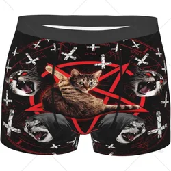 Cats and Cross Men's Funny Underwear Boxer Briefs Slight Elasticity Male Shorts, Novelty Stylish Gift for Men Boys