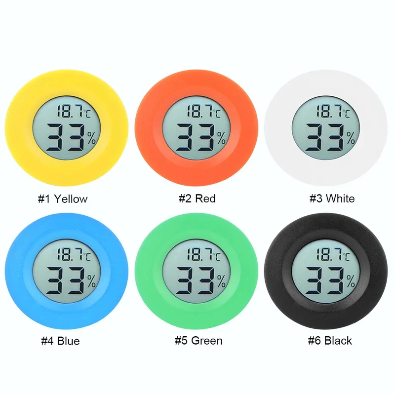 1/2pcs Mini Circular Embedded Digital LCDThermometer Hygrometer Humidity Temperature Meter Indoor Digital Thermometer Hygrometer