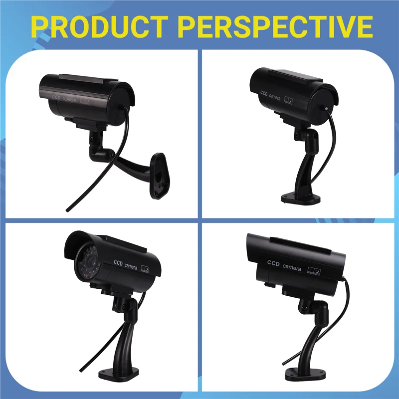 Simulation Solar Camera Outdoor Surveillance Simulation Fake Camera Dummy Cam With LED Light-A86G