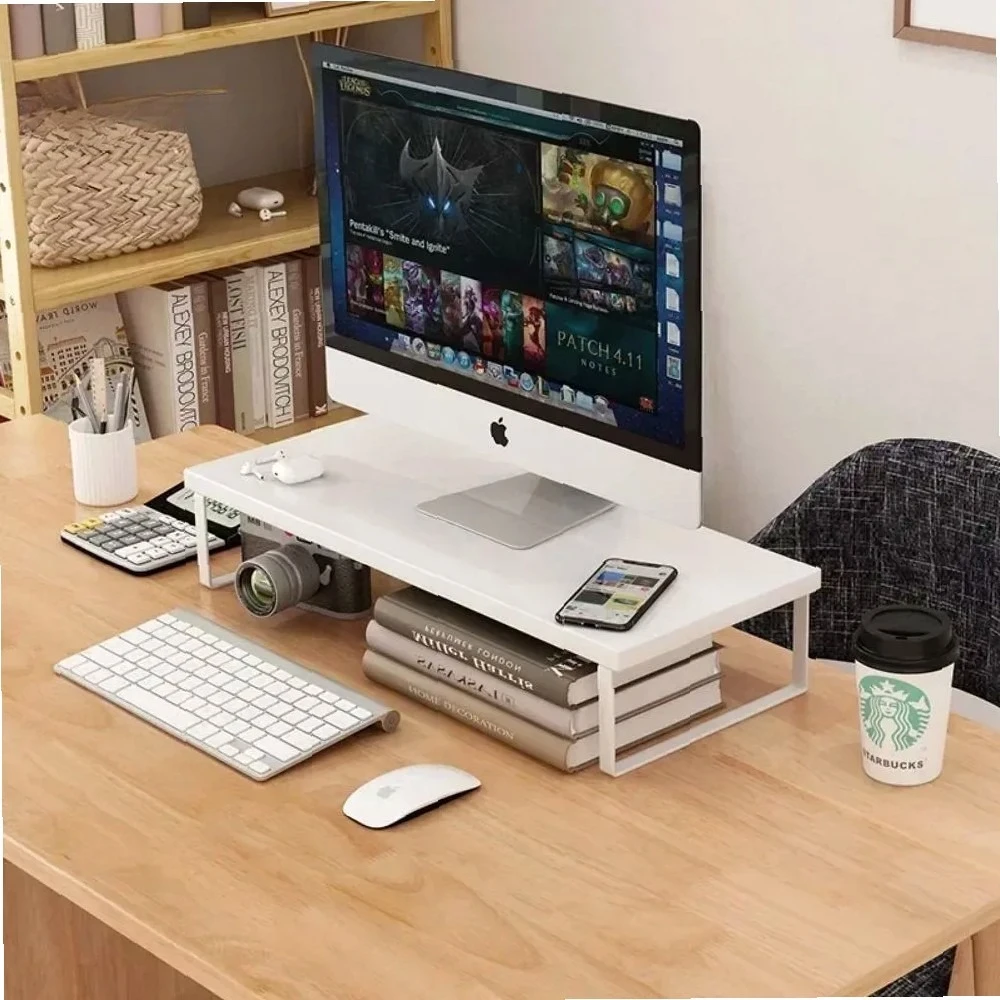 

Computer Monitor Stand with Storage, Desktop Organizer Riser for Home Office, Creative Elevated Base for Supplies & Accessories