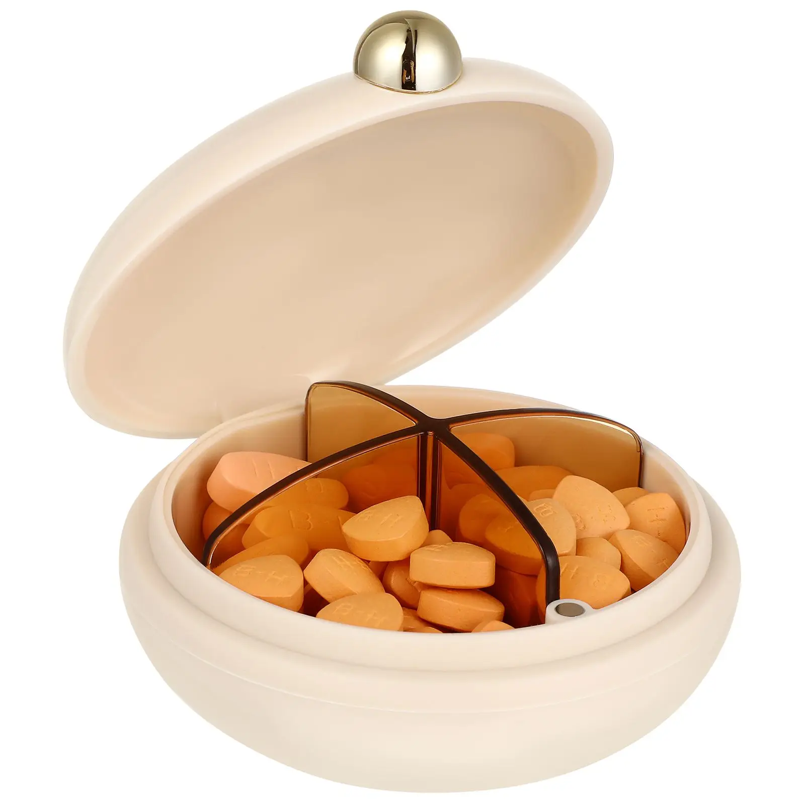 Sealed Pill Box 4 Compartments Portable Small Size Travel Accessories Jewelry Container Round Case Pills ganizer Health Care