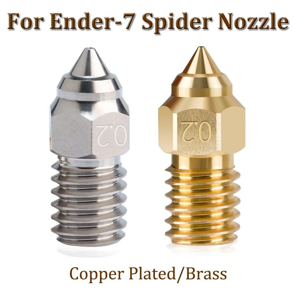 For Ender-7 Spider brass Nozzle Copper Plated Nozzle High Speed Nozzles For Ender 7 Ender-5 S1 Hotend 3D Printer Parts