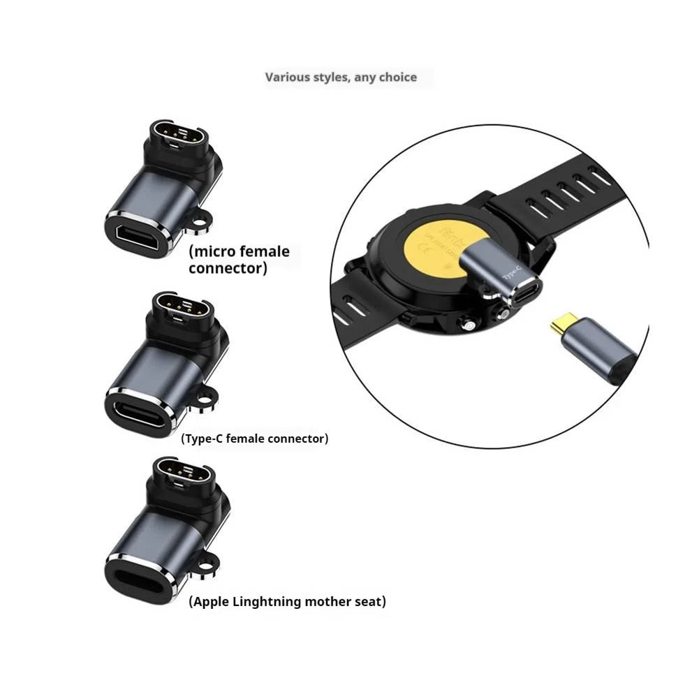 

Адаптеры для зарядного устройства для часов, адаптер USB-C типа C «мама-папа» с разъемом для зарядки с Garmin Fenix 7/7S/7X/6/6X/6S и многого другого