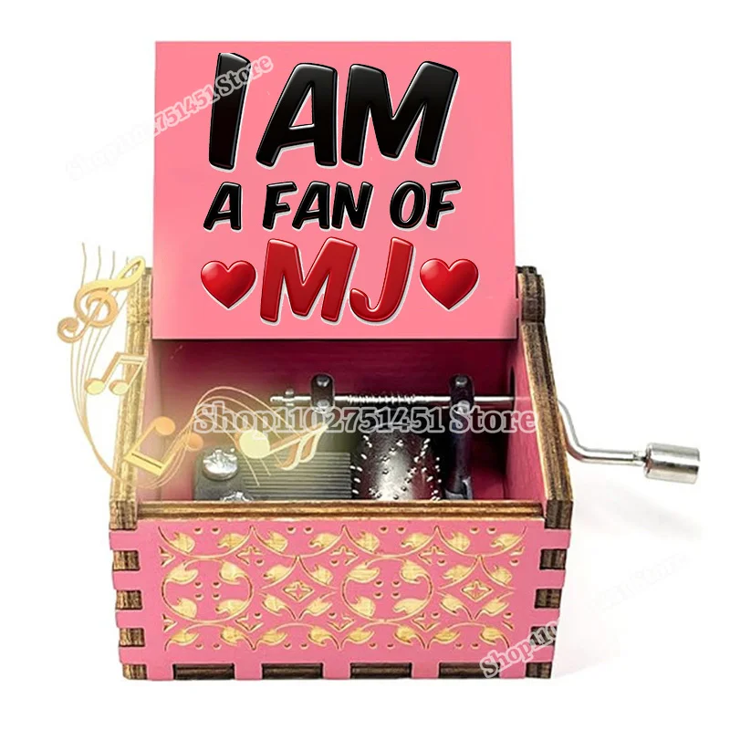 The King Of Pop Michael Jackson Wooden Painted Music Box Ornament Light Luxury Hand Cranked Music Boxes Fans Birthday Home Gifts view 5