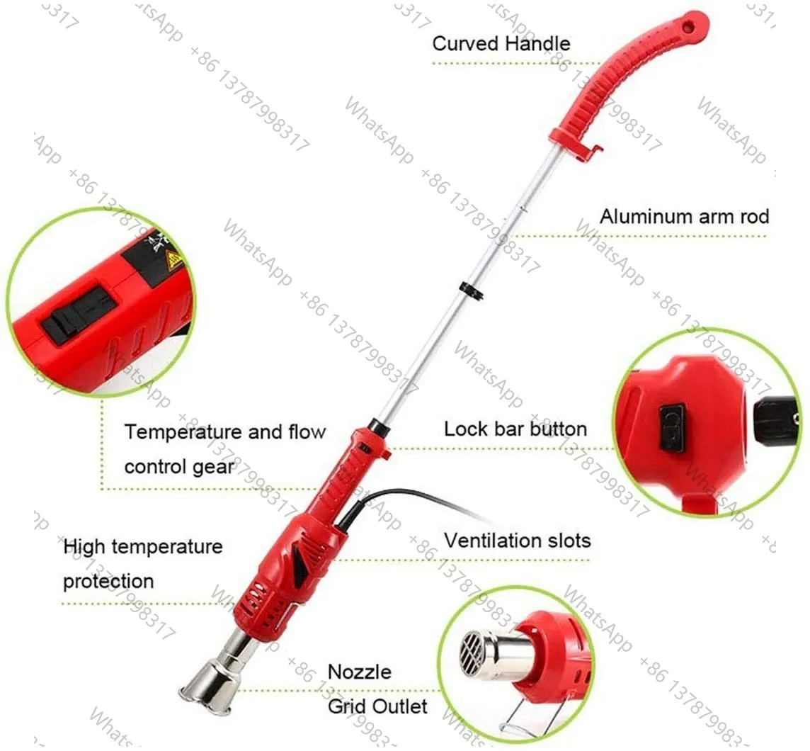 2000W Electric Thermal Weeder Grass Burner AC Hot Air Weeder Safe Fast Flame Garden Tool Portable
