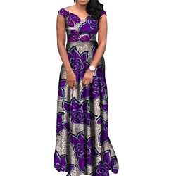 Women African Print Dresses Elegant Cotton Long Maxi Dress for Wedding Party Women African Clothes Ball Gown 4XL 5XL WY4492