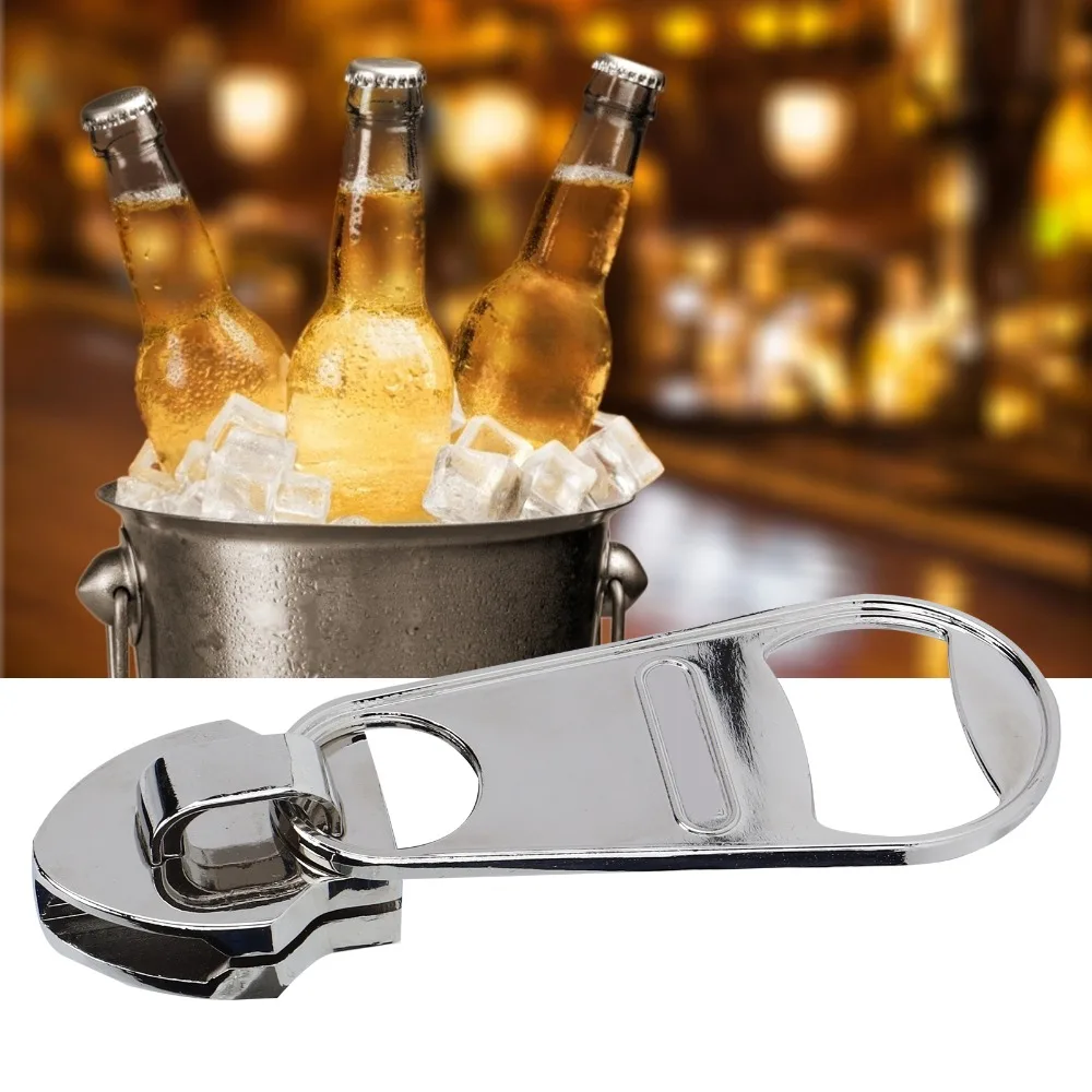 Zinc Alloy Magnetic Bottle Opener Zipper Shaped Large Size Refrigerator Paste Bottle Opener Creative Bottle Opener Bar Party