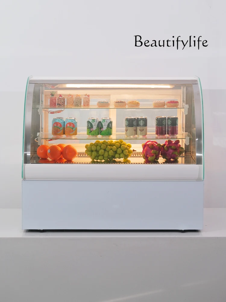 Cake display cabinet Desktop cooked food refrigerator Commercial fruit air-cooled fresh-keeping stall desktop cabinet