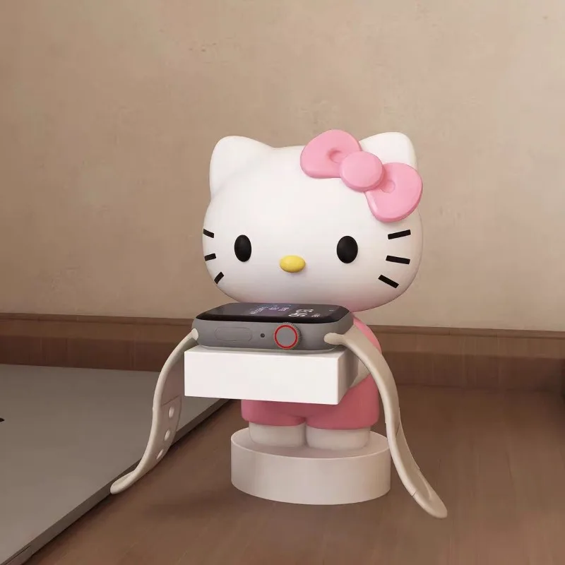 

Kawaii Hello Kitty Figure Apple Watch Charger Stand Anime Ornaments Decoration For IWatch 8 7 6 5 4 3 2 Se Currency Charger Toy