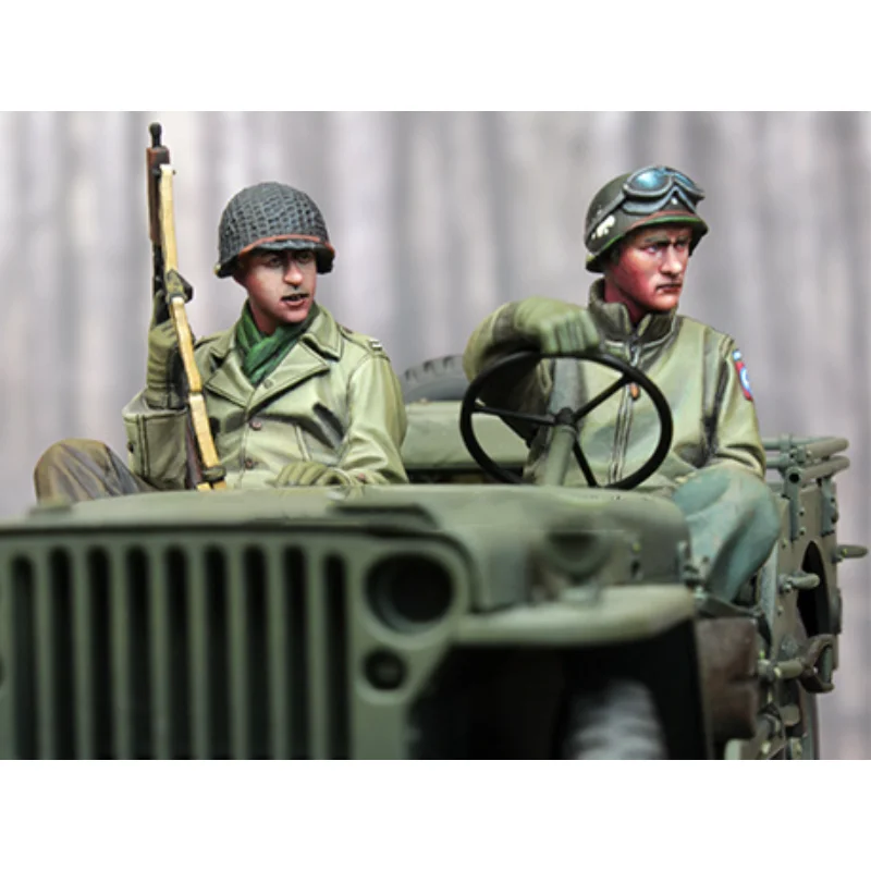 2人用レジンモデル,成形樹脂,1/35スケール,塗装なし,自動車用