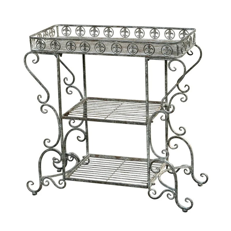 External order European old wrought iron flower stand flower tray flower pot stand courtyard balcony window decoration garden gr