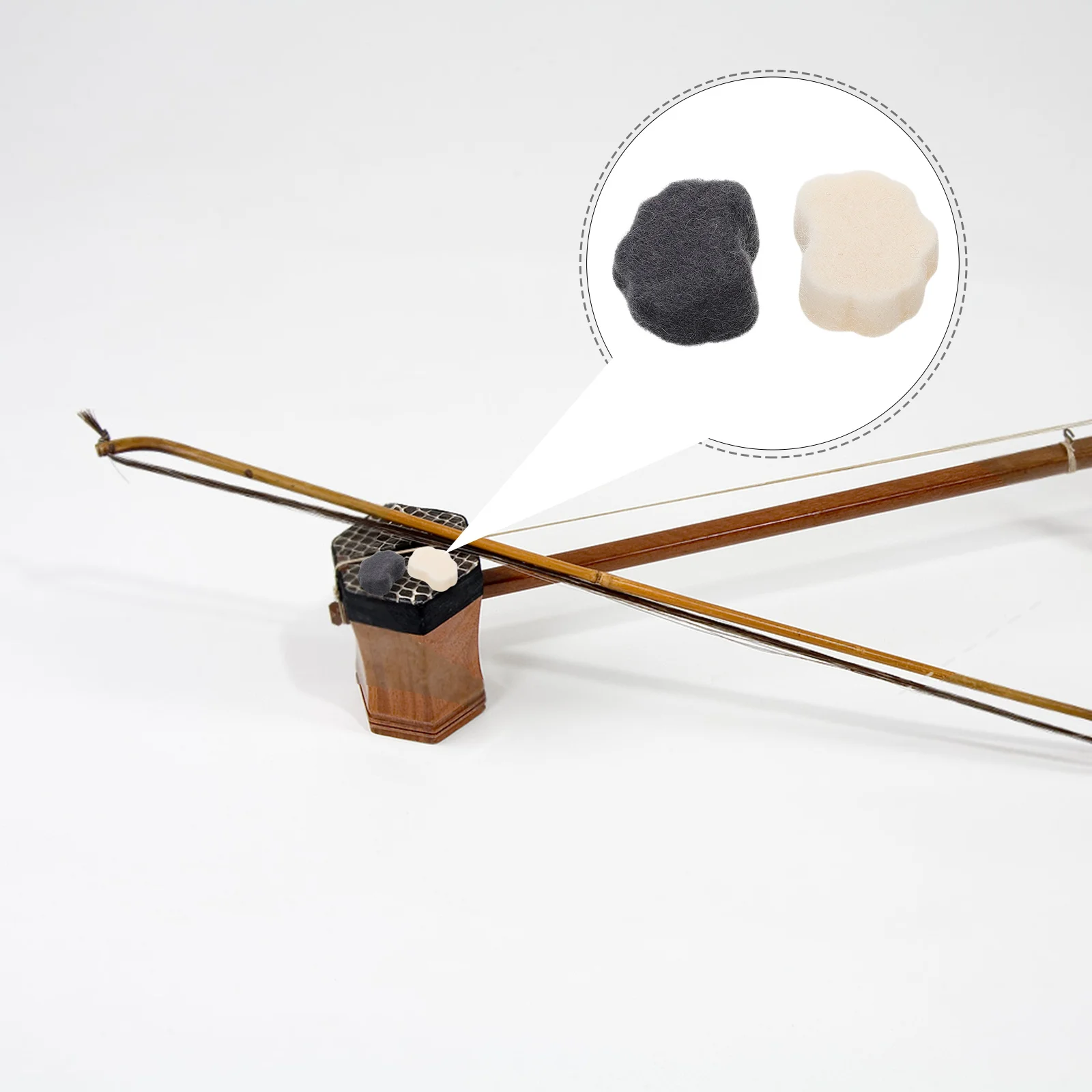 

2pcs Erhu Noise Reduction Pad Wool Material Sound Absorption Vibration Dampening For Practice Performance Instrument Accessories
