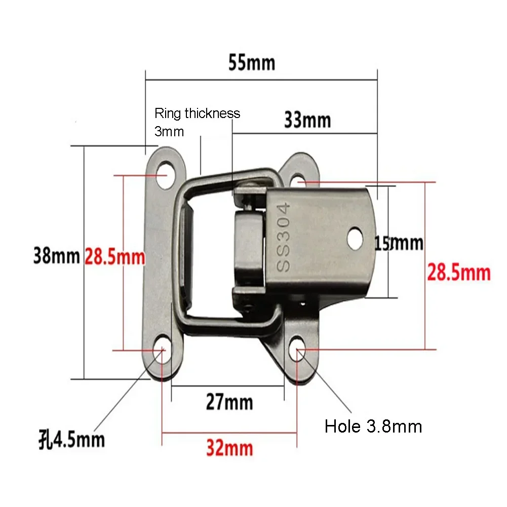 4szt Zapięcie ze stali nierdzewnej Klamry Butterfly Case Clip Loop Walizka Box Trunk Latch Lock 5.5x3.8cm Do Walizki Lotniczej Drewniane Pudełko