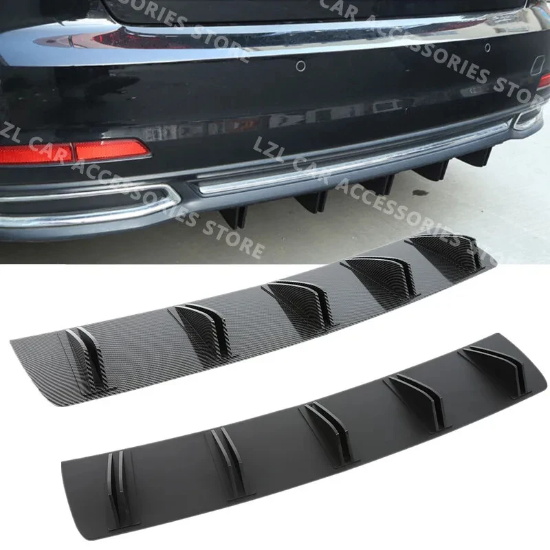 Difusor de Para-choque Traseiro Curvo Estilo Barbatana de Tubarão com 10 Aletas para Audi A3 A4 A5 A6, Spoiler Universal para Para-choque Traseiro de Carro, 2 Peças