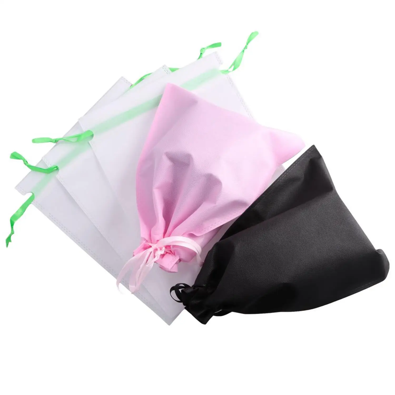 Non Woven Bag Non-woven Drawstring Bags Cloth Storage Bags Shoe Container Storage Dust Proof Bags For Shoes 5pcs