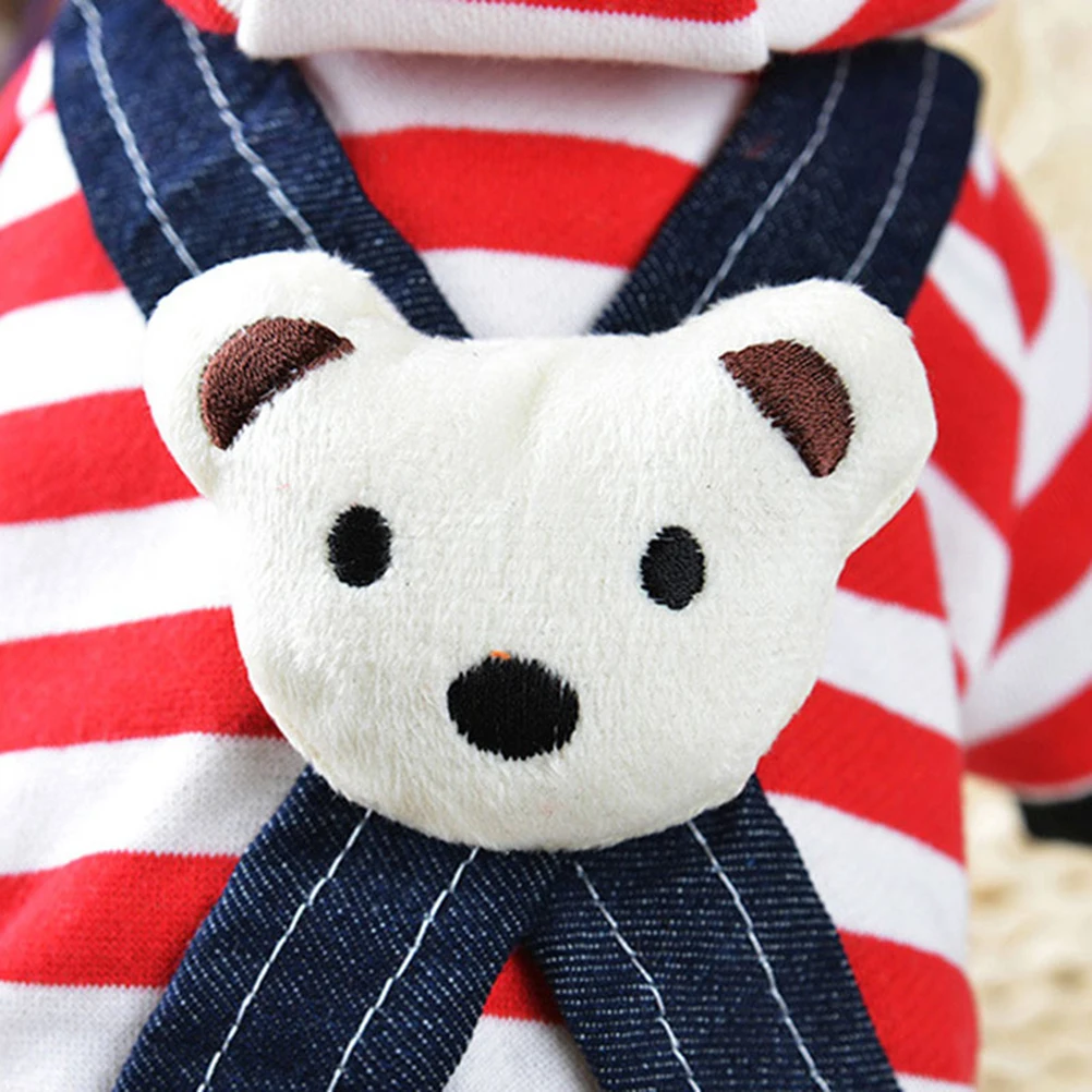 

Pet Red Striped Slings Party Dog Cloth Clothes Suspender Truser Costume Costumes