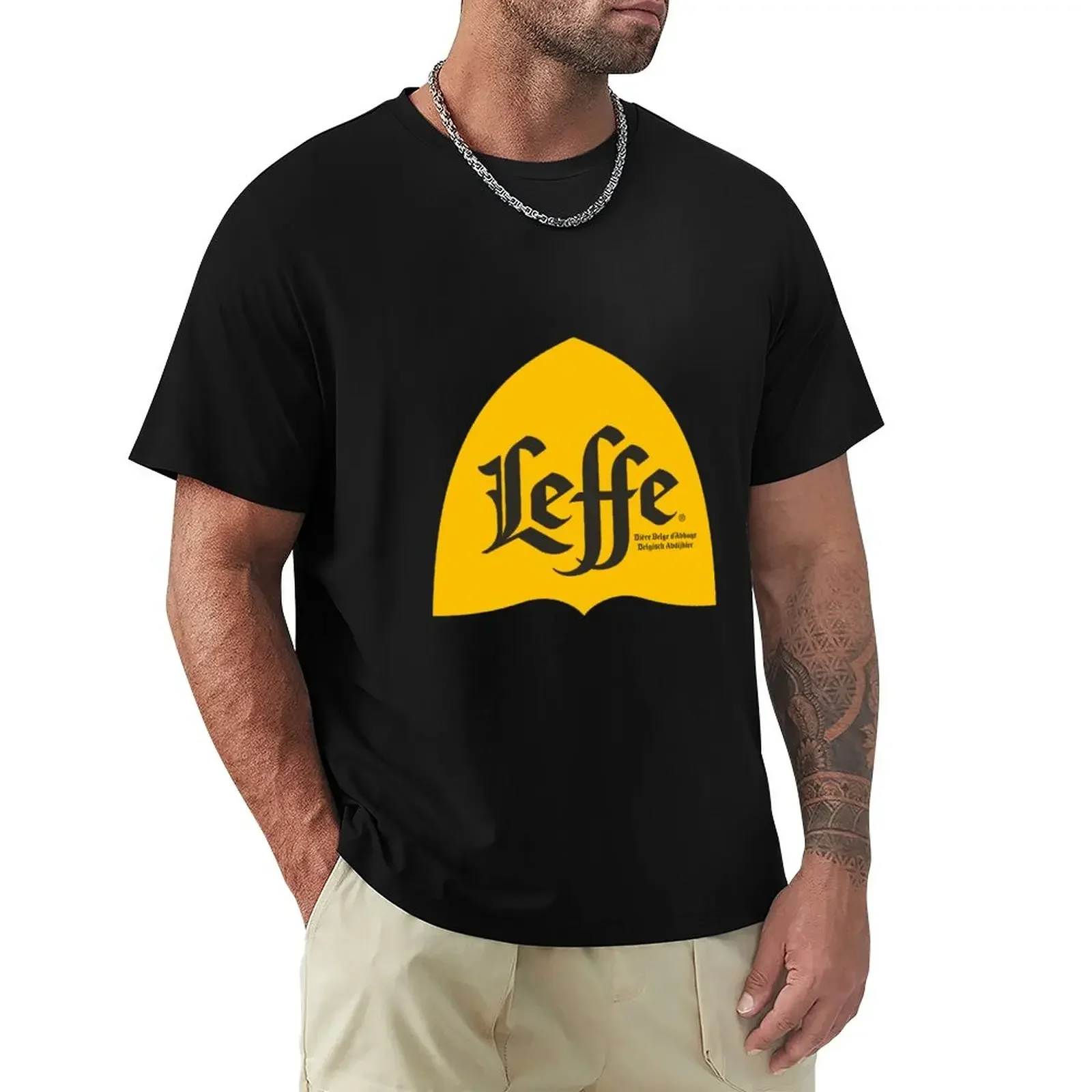 Tops korean fashion Men's cotton t-shirt leffe beer belgisch clothing harajuku graphic t shirts oversized 2024 summer funny new