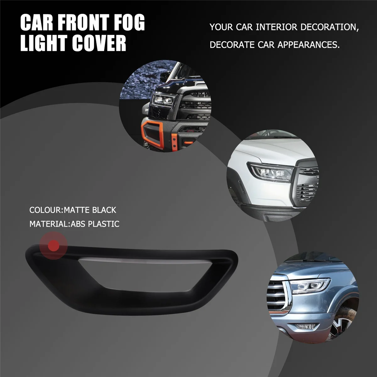 

N29R_RB Car Front Fog Light Cover Frame Decoration Accessories