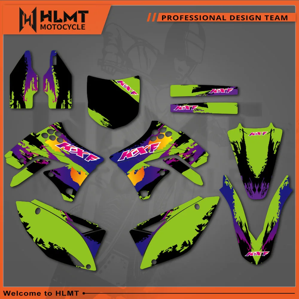 

HLMT New Style Team Graphics Backgrounds Decal Sticker Kits for Kawasaki KX250F KXF250 KX 250F KXF 250 2009 - 2012 2011