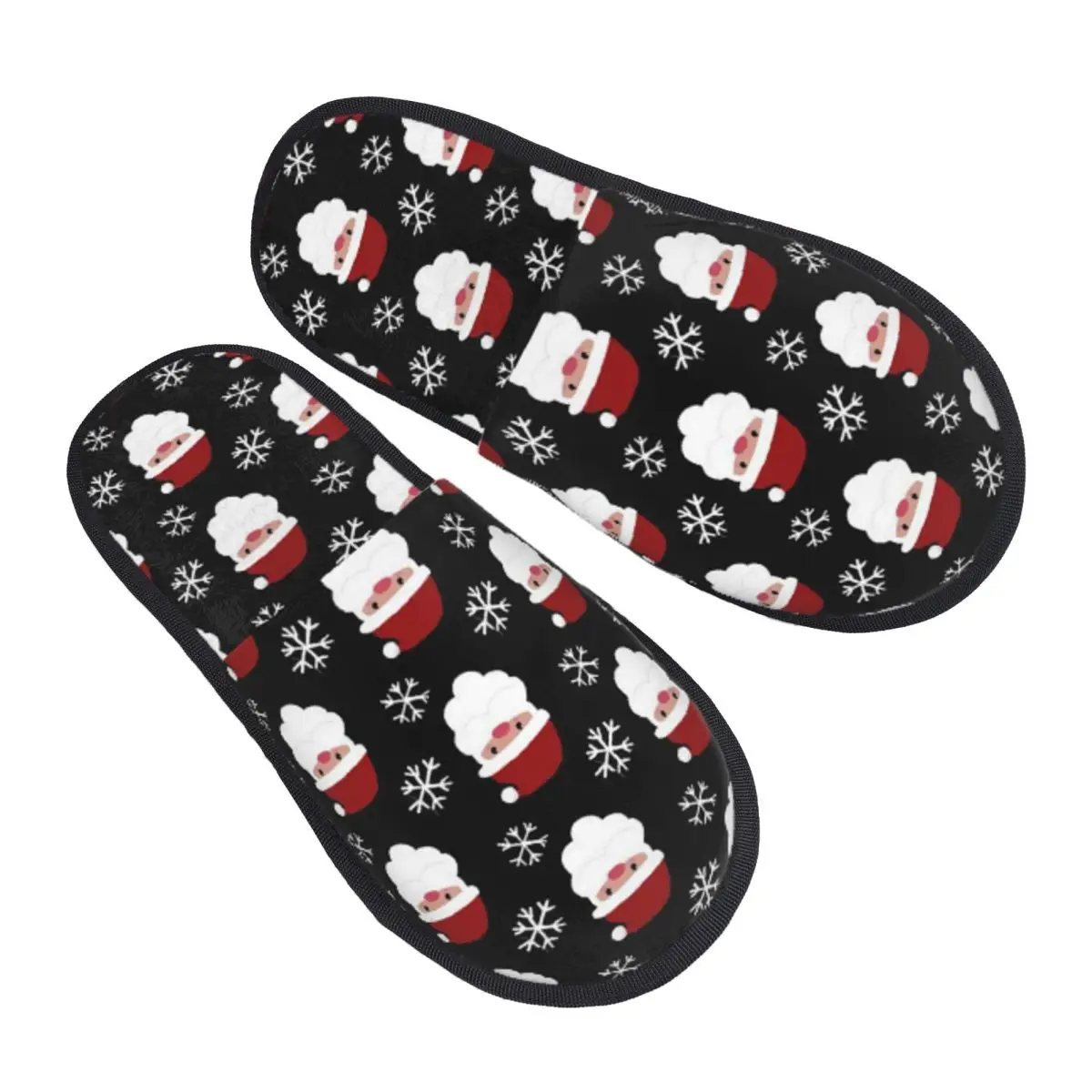 Christmas Santa Claus Xmas Cotton Slippers Indoor Soft Household Fur Slides Slippers Anti-skid