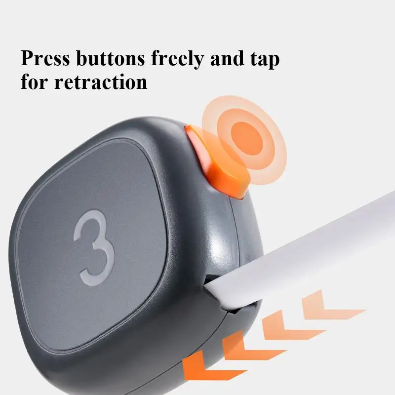 Deli Nusign NS092 Minimalist 3m Self-Locking Steel Tape Measure Fashion in White And Grey Colors