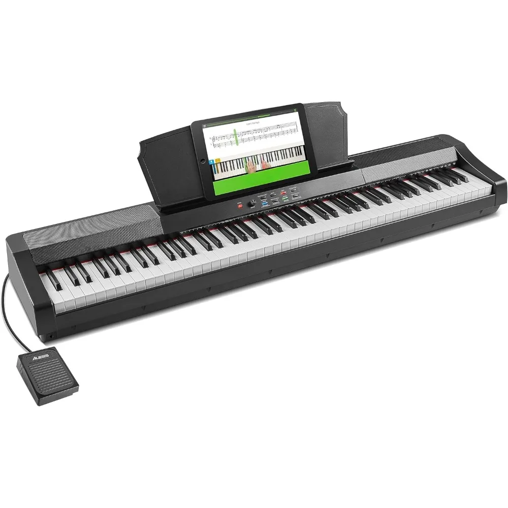 

Digital Piano 88 Weighted Keys with Hammer Action, Sustain Pedal, 16 Premium Voices, Speakers, Piano Lessons, Sheet Music Stand