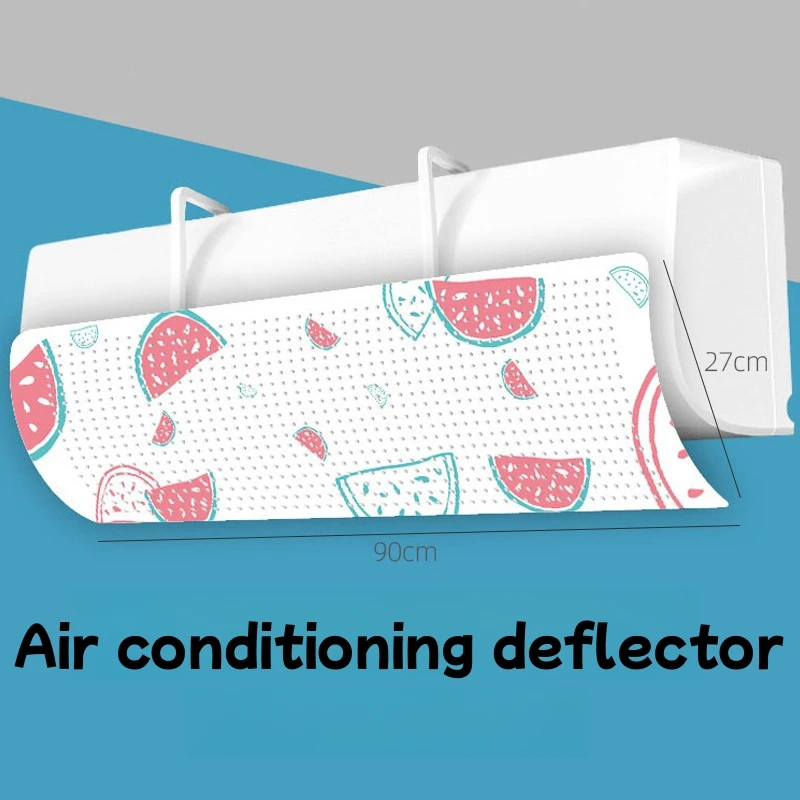 Universal Blow-proof Air Conditioner Cover Adjustable Deflector Air Conditioner Tool Cartoon Pattern Can Be Rolled Up and Stored