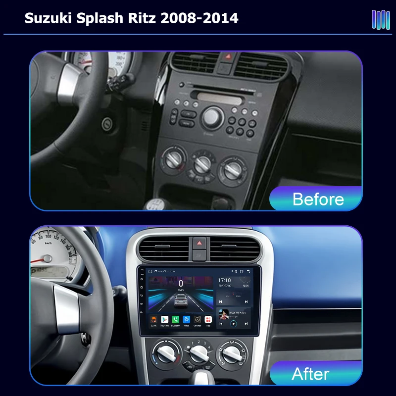 AI VOICE roadivox Android car radio for Suzuki Splash Ritz 2008-2014 GPS Navigation video Multimedia Player tape recorder