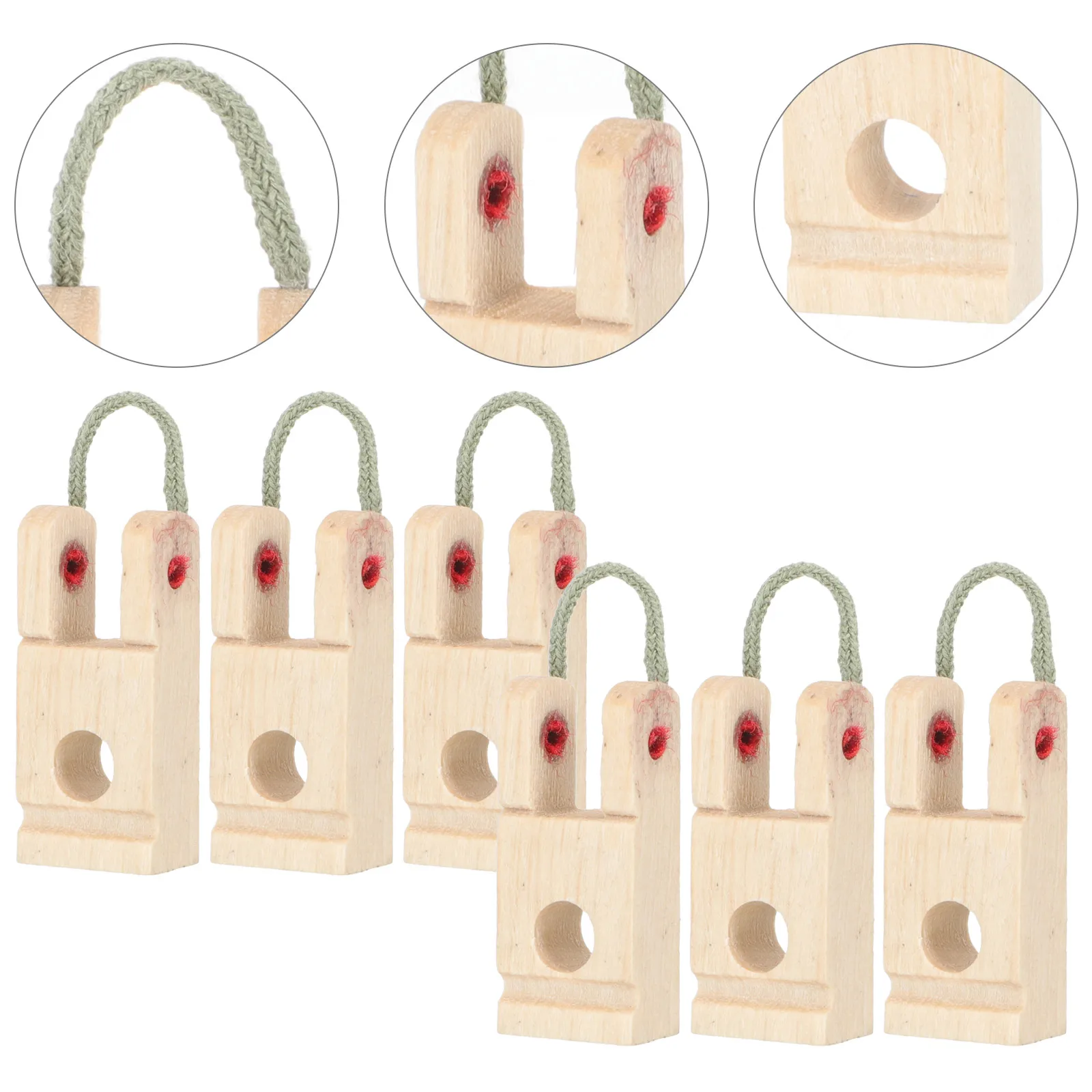 

6 Pcs Piano String Machine Accessories Wooden Middle Shaft Frame Piano Butt Flange Line Shaft Bracket Middle Pedestal Tuning
