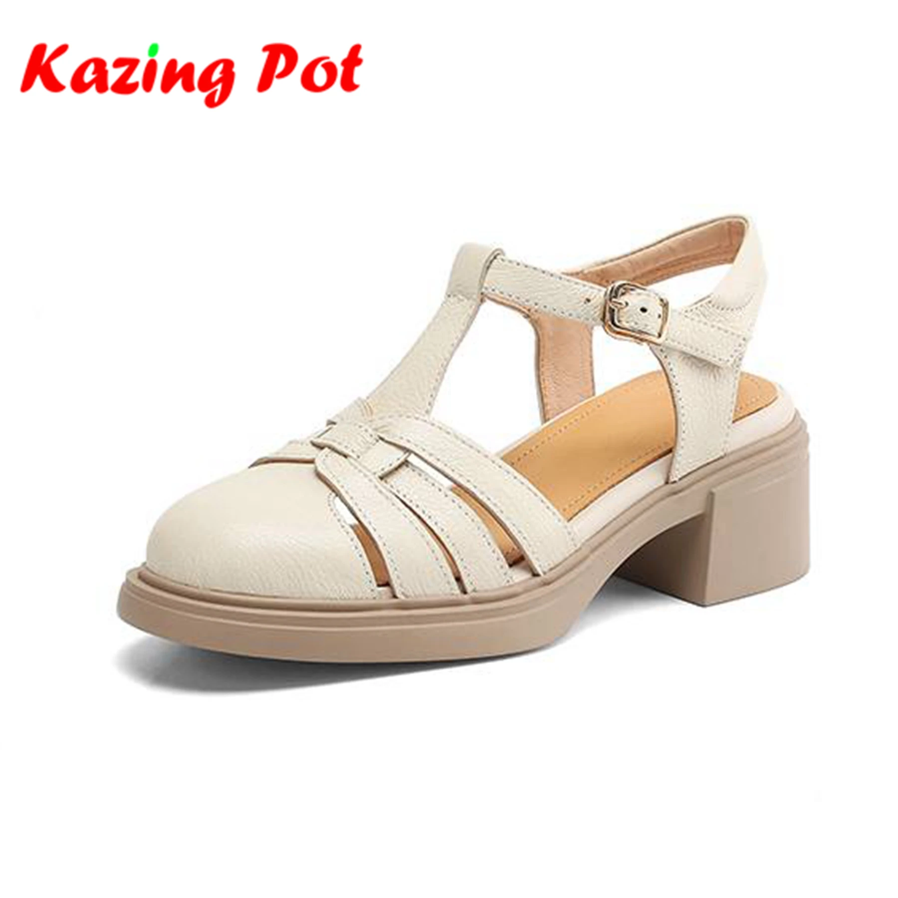 

Krazing Pot Sheepskin Ins Round Toe Summer Shoes Size 42 Basic Clothing Design Women Flat Platform Med Heels Gorgeous Soft Pumps