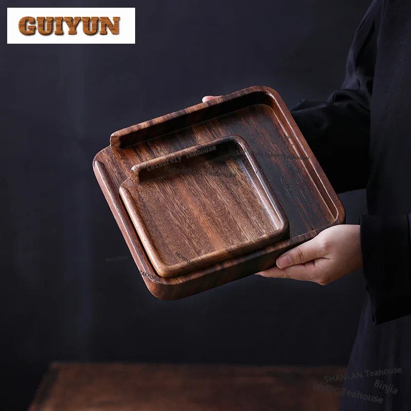 hoyihm-walnut-solid-wood-pu'er-tea-tray-afternoon-tea-dessert-plate-coffee-storage-board-decorative-tray-dishes-for-serving-gift