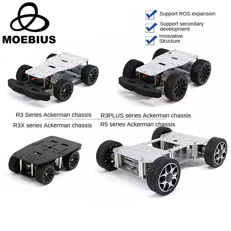 Big Ackerman Chassis Series Intelligent Robot Car Chassis Unmanned Vehicle High-Precision Gmr Encoder Motor 4wd Drive Electric